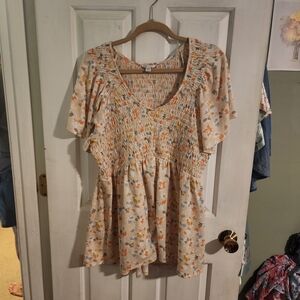 Floral Smocked Women's Top